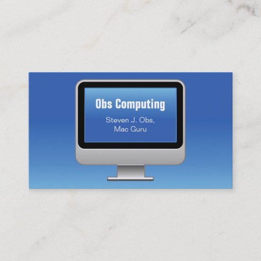 Customizable Monitor Computing Card Business Cards