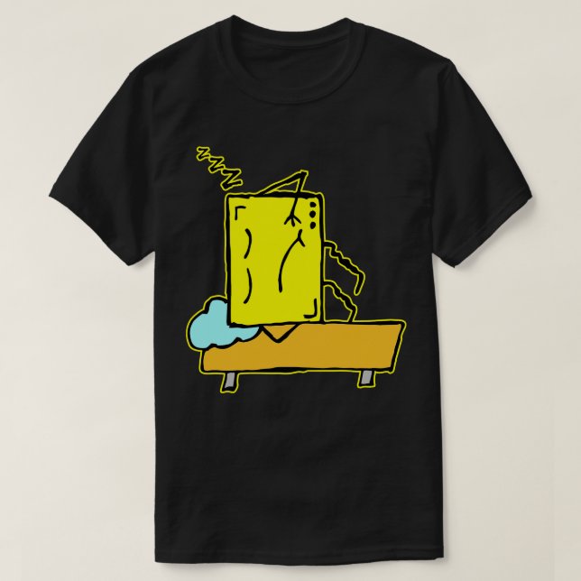 Monitor fell asleep Computer Nerd T-Shirt (Design Front)