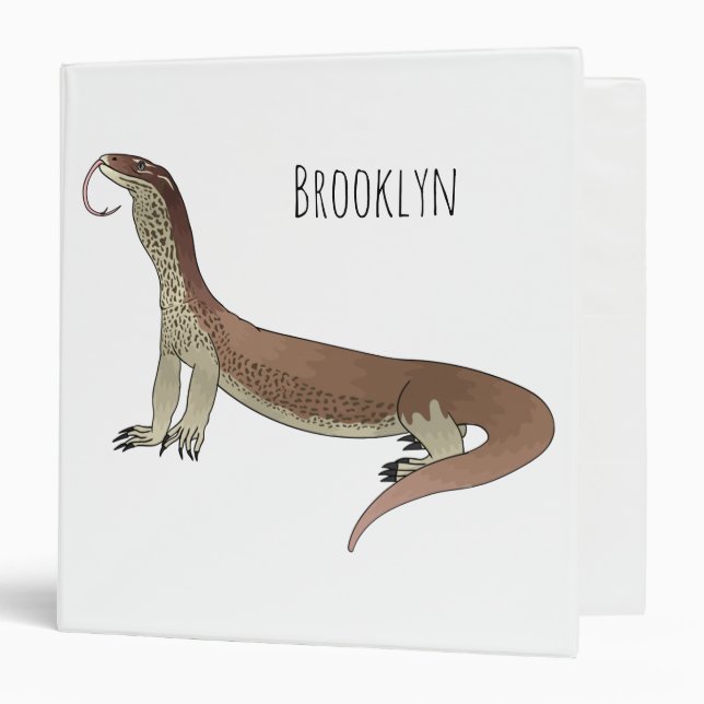 Monitor lizard cartoon illustration  3 ring binder (Front/Inside)