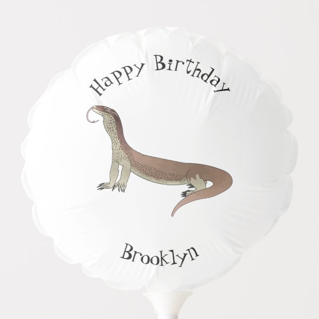 Monitor lizard cartoon illustration balloon (Front)