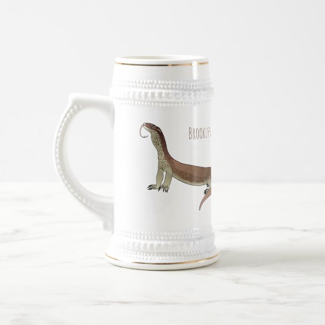 Monitor lizard cartoon illustration  beer stein (Left)