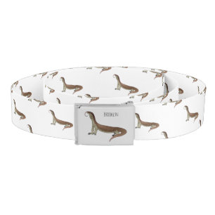 Monitor lizard cartoon illustration belt