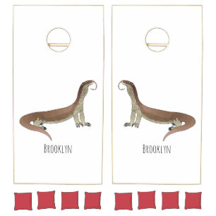 Monitor lizard cartoon illustration cornhole set