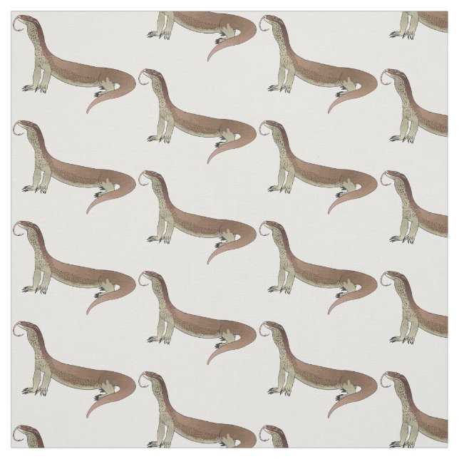 Monitor lizard cartoon illustration fabric (Swatch)