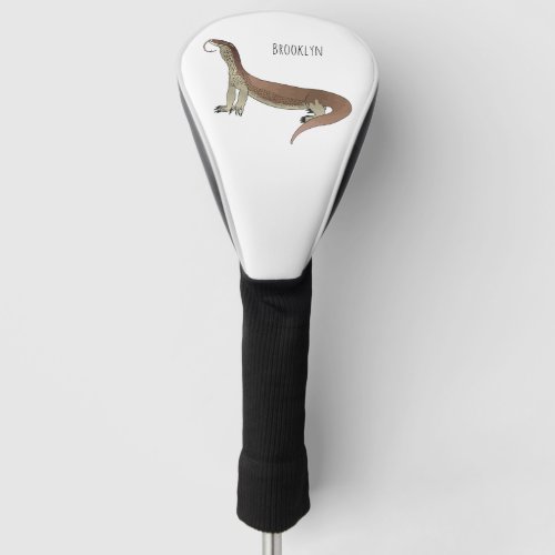 Monitor lizard cartoon illustration  golf head cover