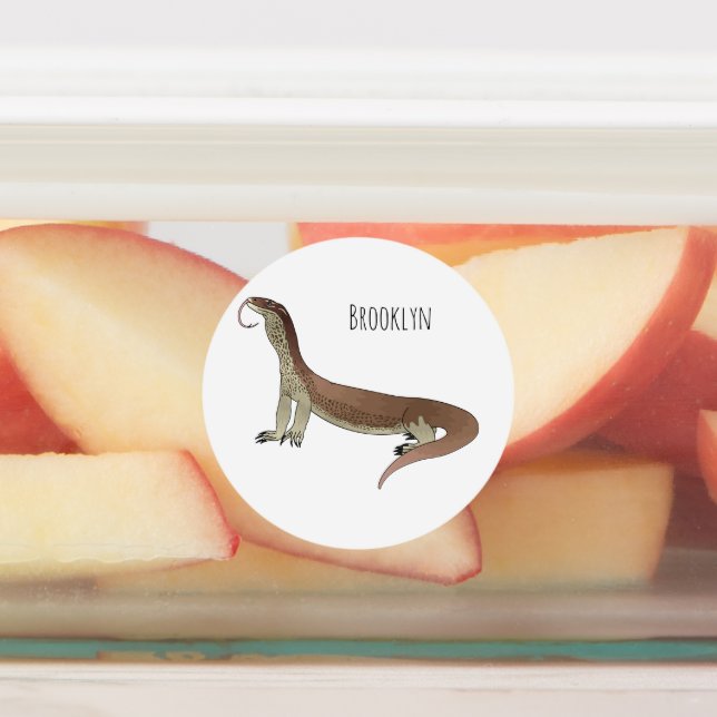 Monitor lizard cartoon illustration labels (Affixed)