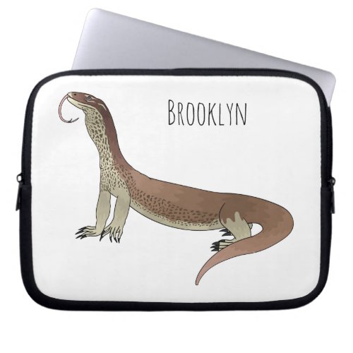 Monitor lizard cartoon illustration laptop sleeve