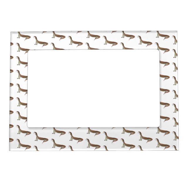 Monitor lizard cartoon illustration magnetic frame (Front)