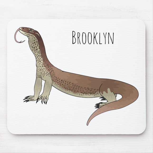Monitor lizard cartoon illustration mouse pad (Front)