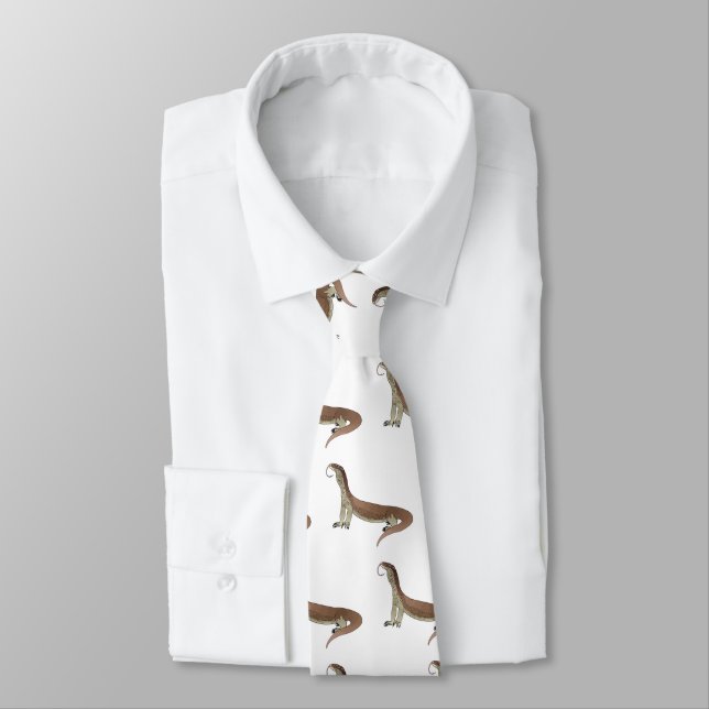 Monitor lizard cartoon illustration neck tie (Tied)