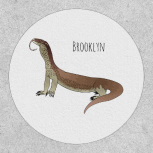 Monitor lizard cartoon illustration patch