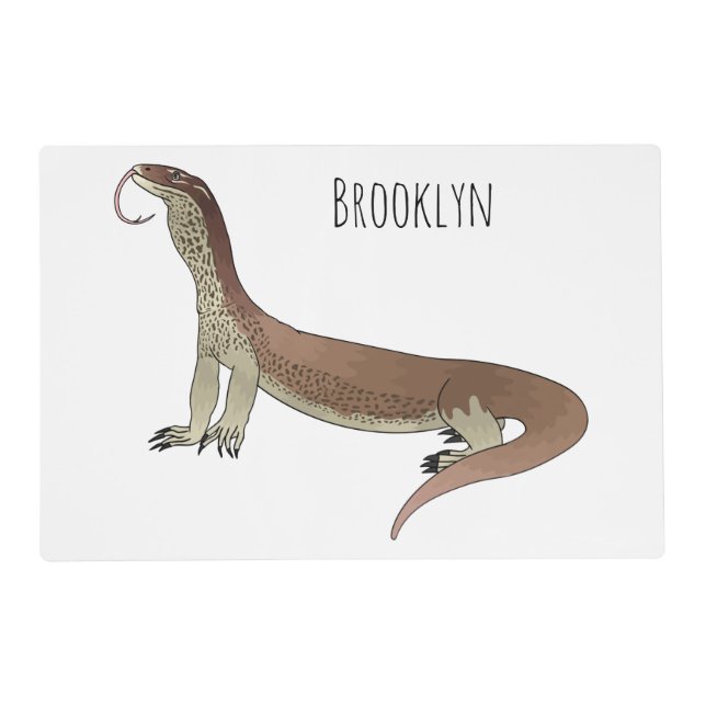 Monitor lizard cartoon illustration placemat (Front)