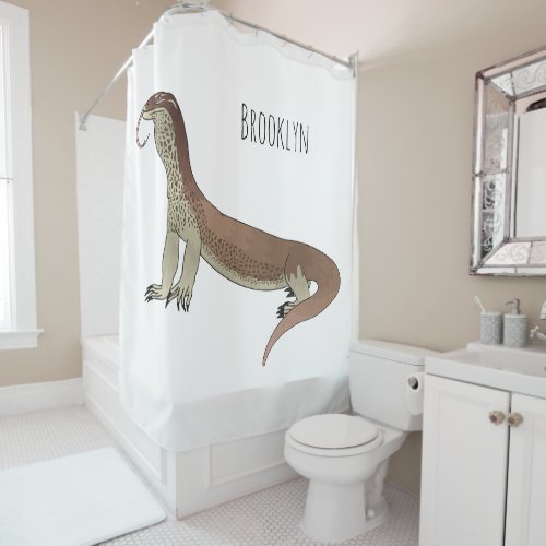 Monitor lizard cartoon illustration shower curtain