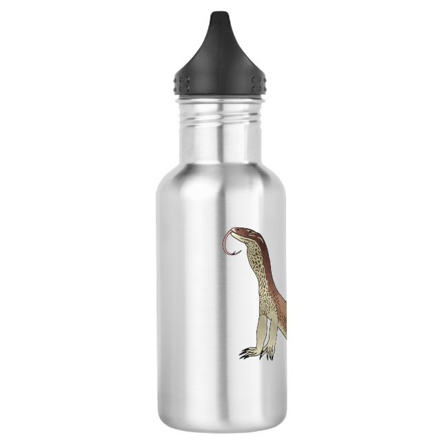 Monitor lizard cartoon illustration stainless steel water bottle (Left)