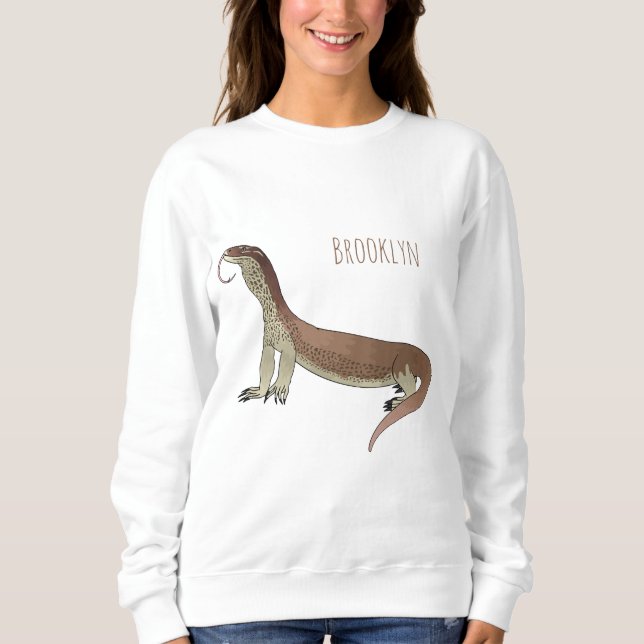 Monitor lizard cartoon illustration sweatshirt (Front)
