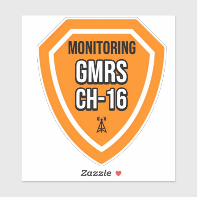 Monitoring GMRS Channel 16 Sticker For Vehicle (Sheet)