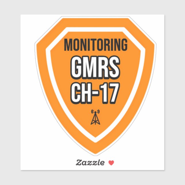 Monitoring GMRS Channel 17 Sticker (Sheet)