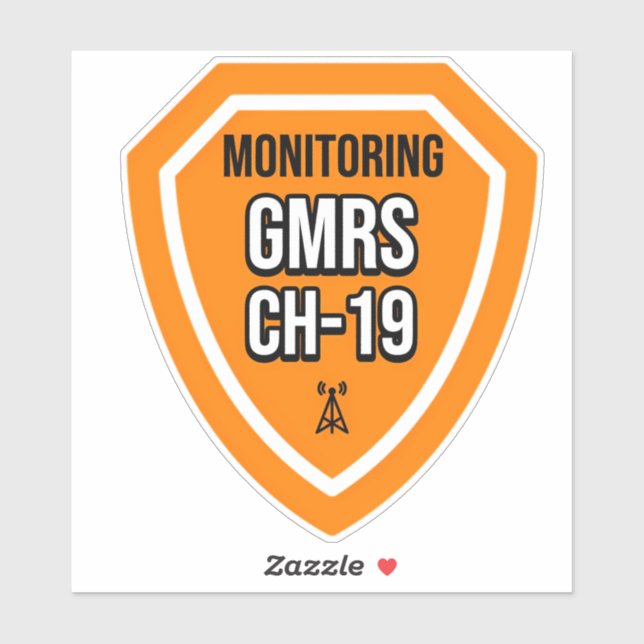 Monitoring GMRS Channel 19 Sticker (Sheet)