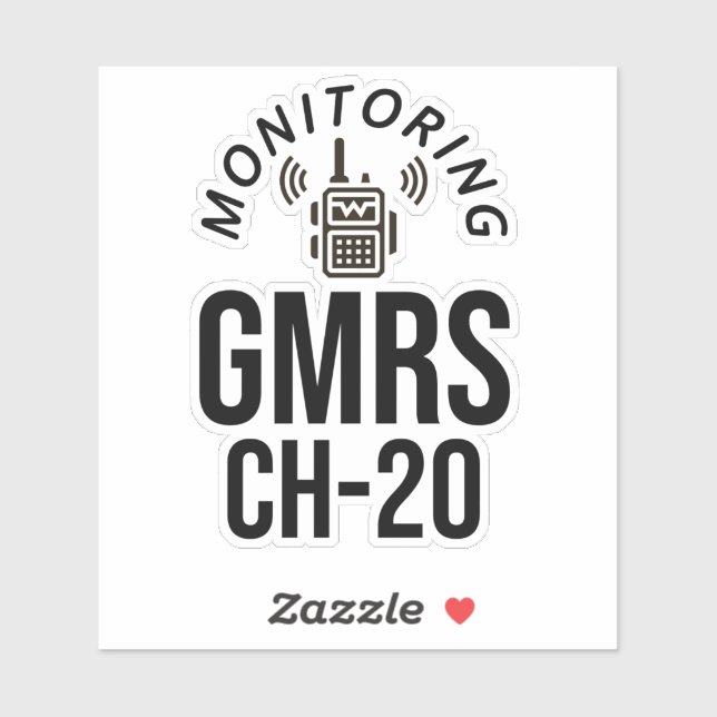 Monitoring GMRS Channel 20 Sticker (Sheet)