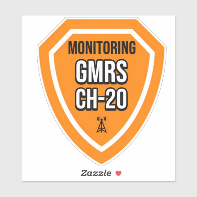 Monitoring GMRS Channel 20 Sticker (Sheet)