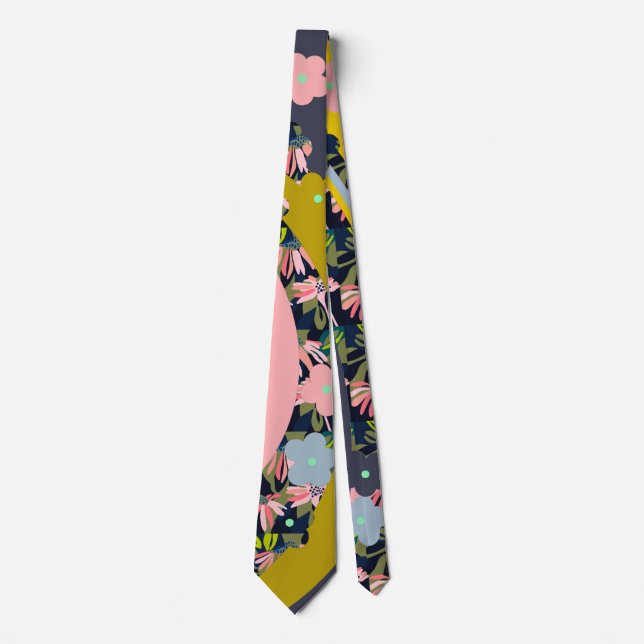 Monjii art  floral Tie (Front)