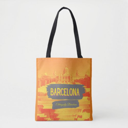 Monjuic Barcelona street style bag_orange Tote Bag