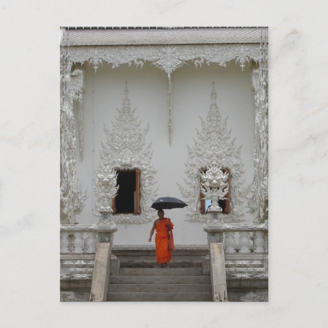 Monk at White Temple in Chiang Rai Postcard (Front)