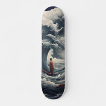 monk between dead wave skateboard deck