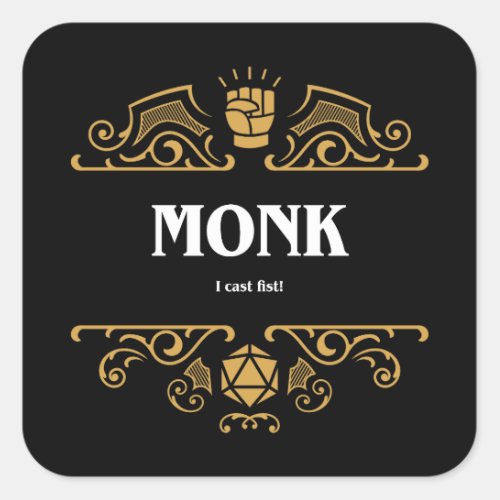 Monk Class Tabletop RPG Gaming Square Sticker