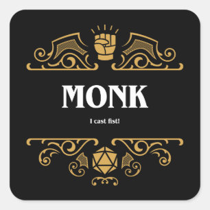 Monk Class Tabletop RPG Gaming Square Sticker