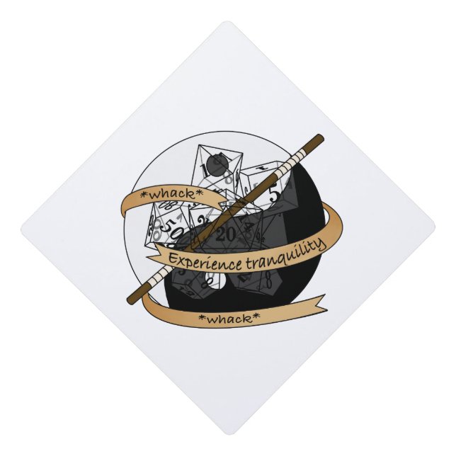 Monk Dice Design Graduation Cap Topper (Front)
