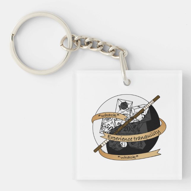 Monk Dice Design Keychain (Front)
