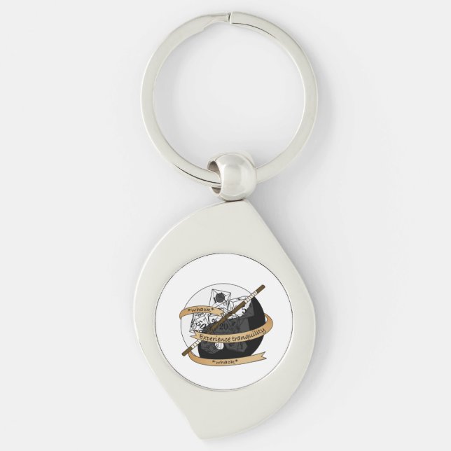 Monk Dice Design Keychain (Front)