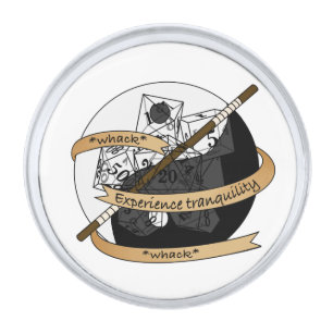 Monk Dice Design Silver Finish Lapel Pin