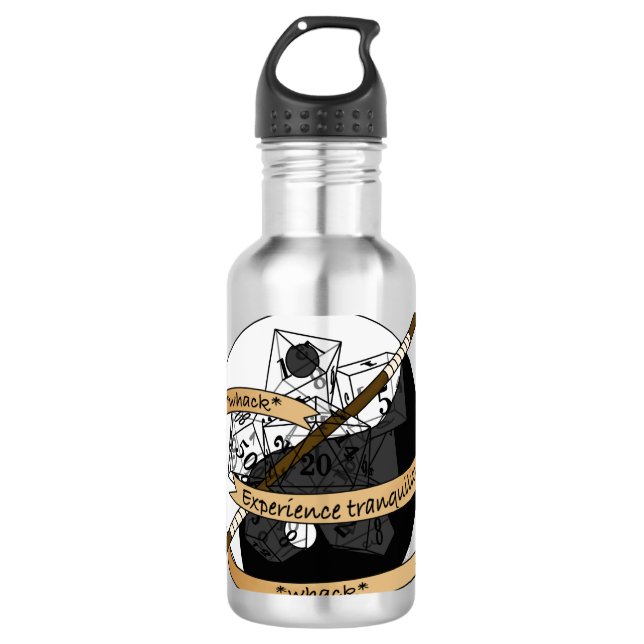 Monk Dice Design Stainless Steel Water Bottle (Front)