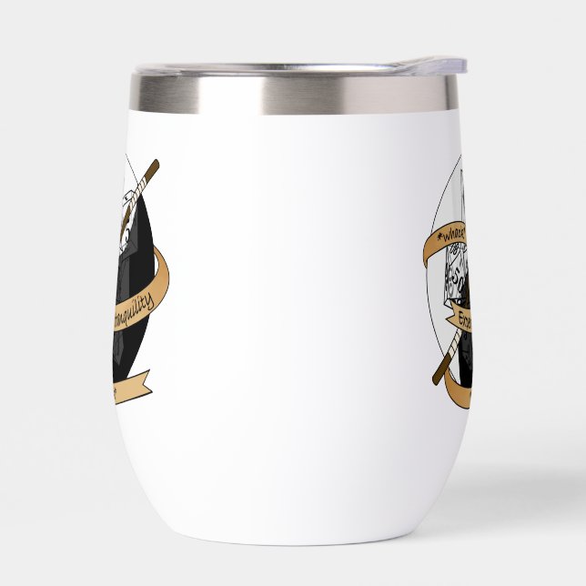 Monk Dice Design Thermal Wine Tumbler (Left)