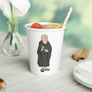 Monk Holding Cross in Robe Medieval Religious Paper Cups