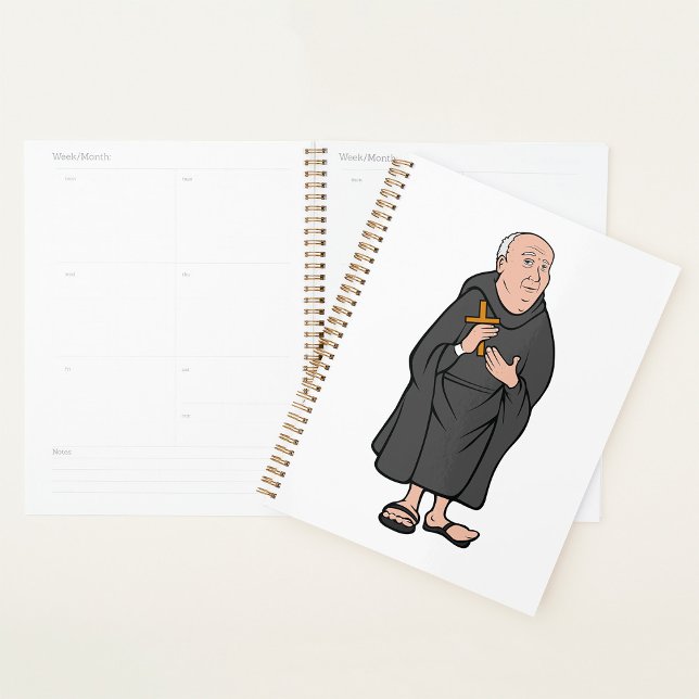 Monk Holding Cross in Robe Medieval Religious Planner (Creator Uploaded)