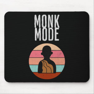 Monk Mode, Zen And Yoga, Meditation,buddhist, Retr Mouse Pad