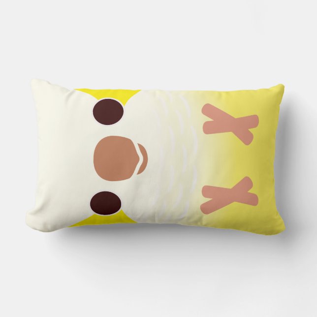 Monk Parakeet (Lutino) Lumbar Pillow (Front)