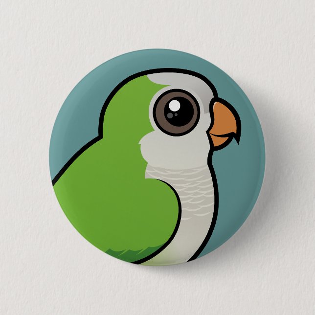 Monk Parakeet Pinback Button (Front)