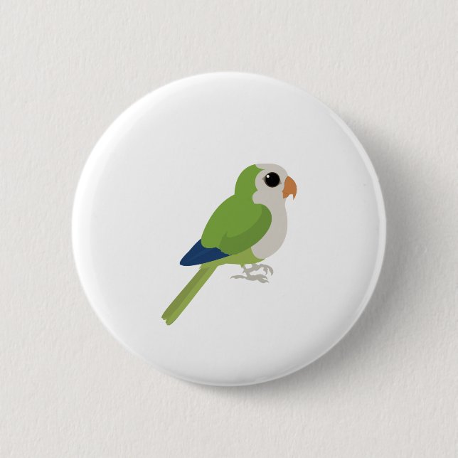 Monk Parakeet Pinback Button (Front)