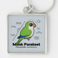 Monk Parakeet Statistics Premium Square Keychain