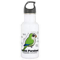 Monk Parakeet Statistics Water Bottle (24 oz)