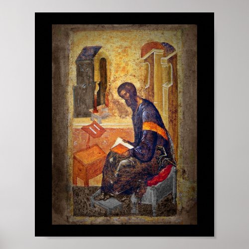 Monk Studying Scripture Poster