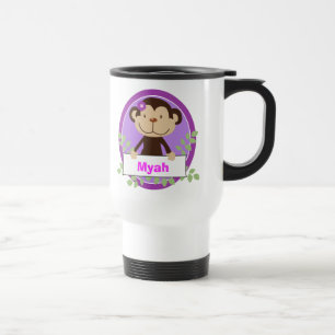 Monkarooni Monkey Personalized Travel Mug Cup