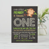 Monkey 1st Birthday Invitation for a Boy (Standing Front)