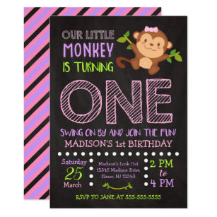 Monkey Birthday Invitations Zazzle