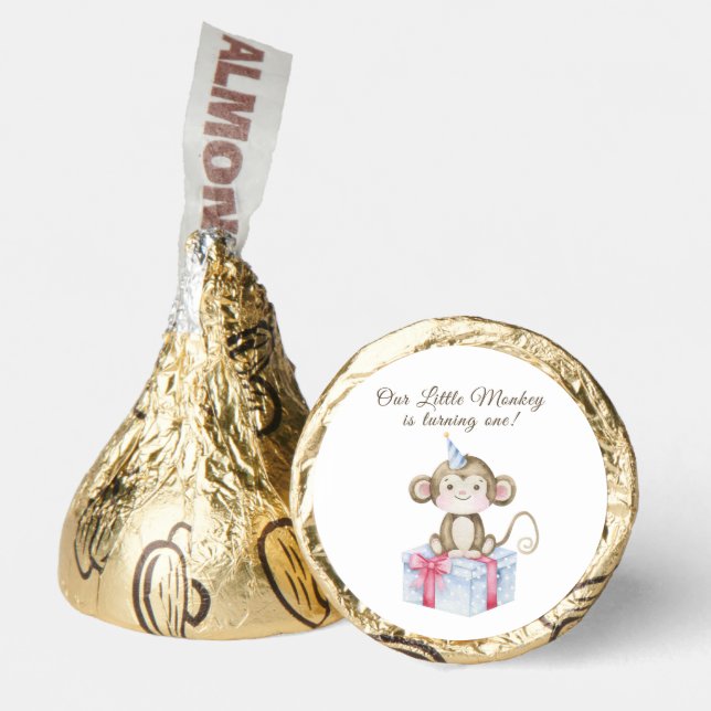 Monkey 1st Birthday Party Hershey®'s Kisses® (Front)
