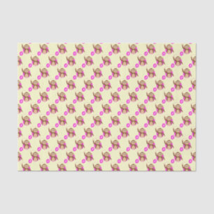 Monkey 2 year old pink cream tissue paper
